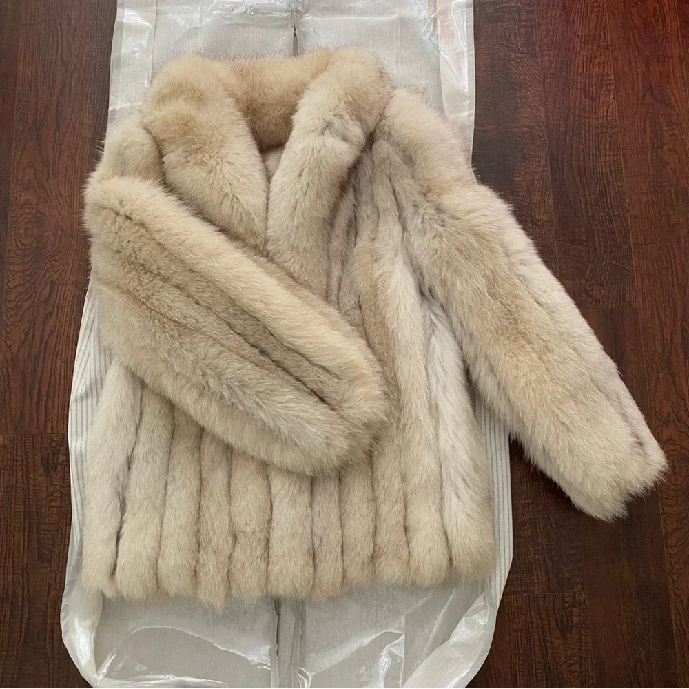 Blue Fox Fur Coat - Picture 2 of 8